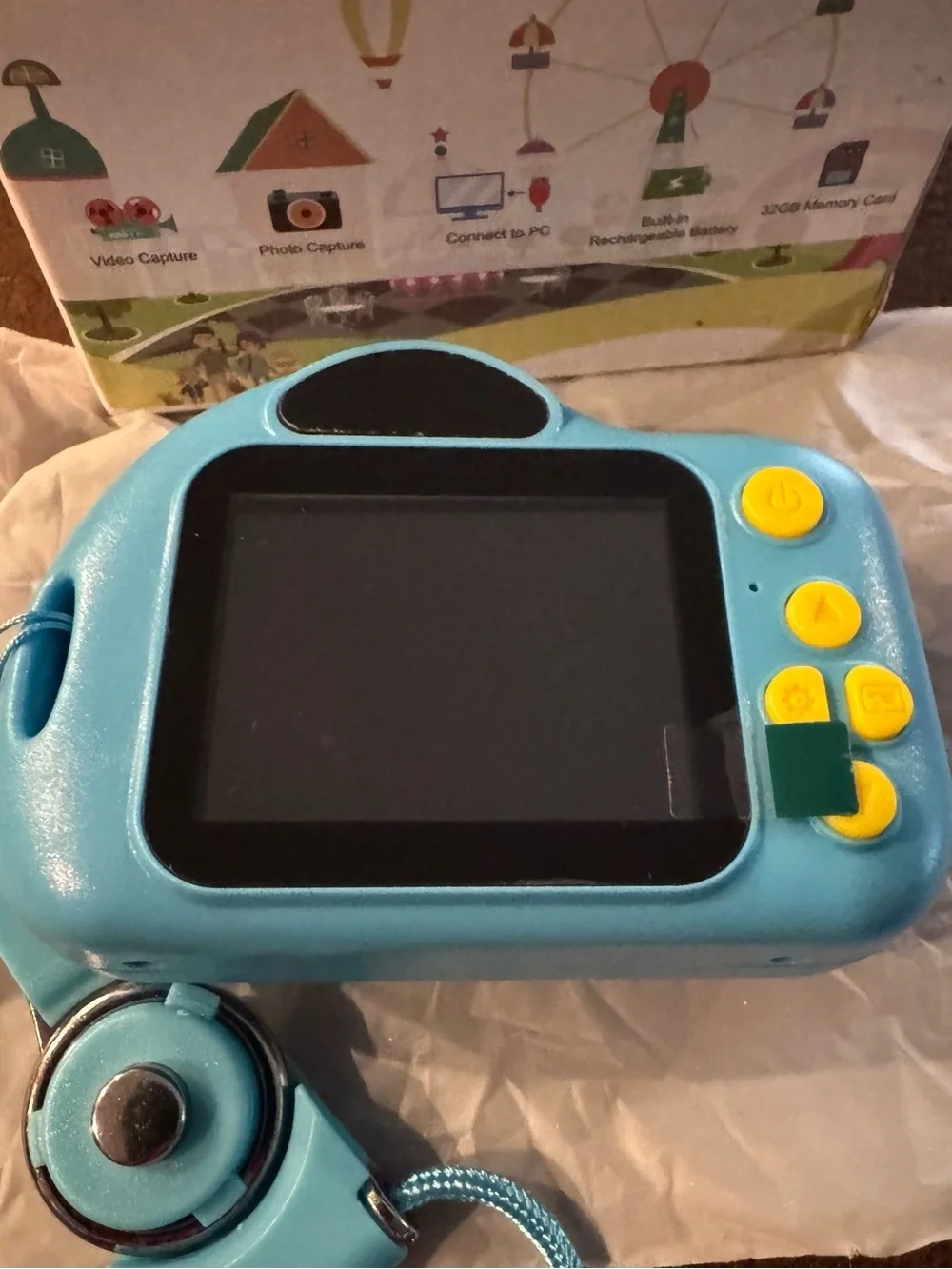 Compact Kids Digital Camera in Blue and Yellow - Fun Portable Photo Camera
